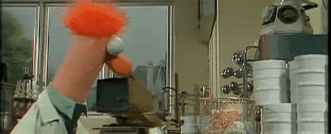 beaker gif|beaker muppet fire.